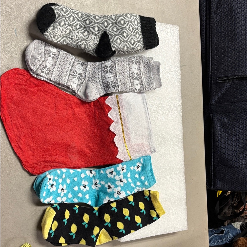 Patterned Men's Socks Set - Black, Gray, Red, Blue, Yellow, thin stocking